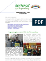 Greenpeace-Gruppe Regensburg - Newsletter 72 Vom 24.03.2011