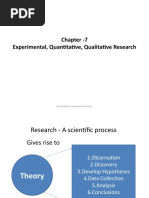 Chapter 7 Experimental, Quantitative, Qualitative Research