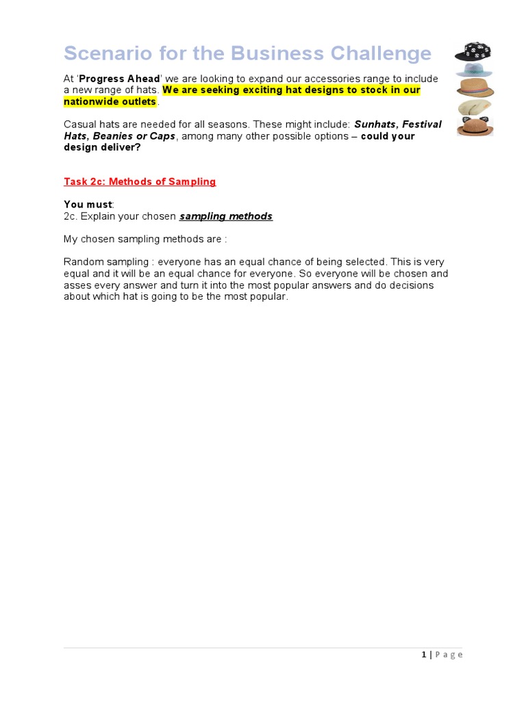 Task 2c - Methods of Sampling | PDF