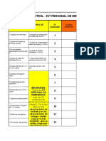 Planilla Control - Kit Personal de Emergencias