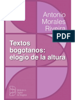 Antonio Morales Riveira - Textos Bogotanos Elogio de La Altura