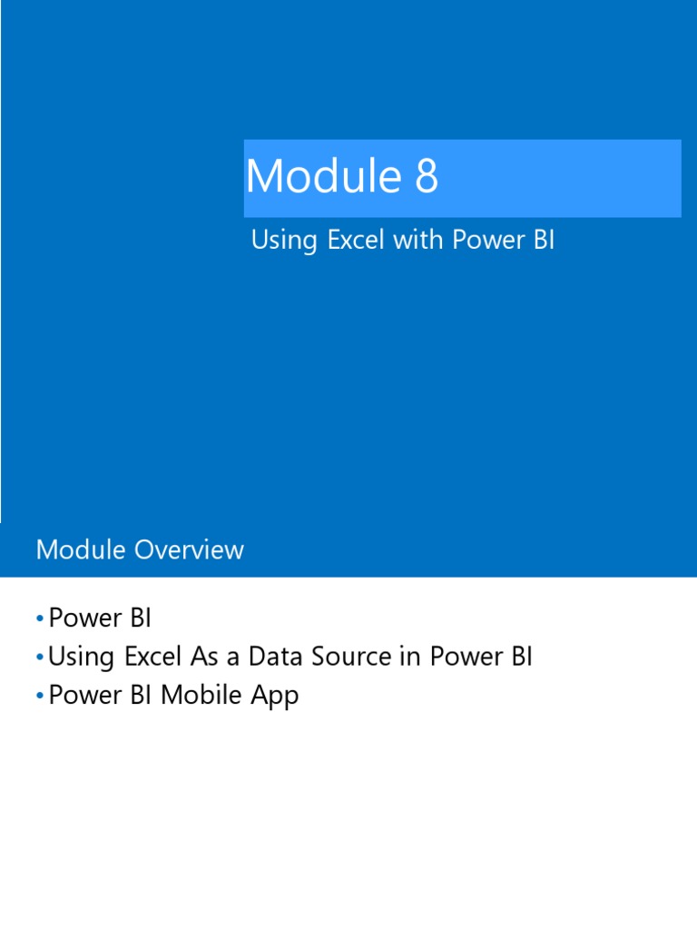 Using Excel With Power BI | PDF | Mobile App | Microsoft Excel