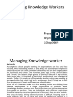 Managing Knowledge Workers: Presented by Brijmohan Prashar 10bsp0664