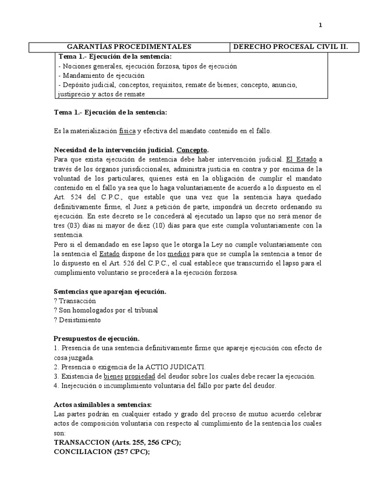 Ejecución Voluntaria de Sentencias en Venezuela | PDF | Sentencia (ley ...