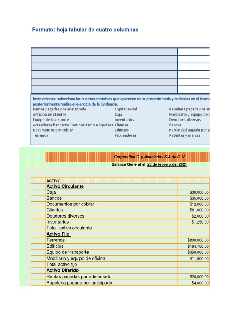 Estructura Del Balance General | PDF | Hoja de balance | Contabilidad