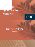Christian Qualities For Maturity