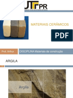 Relatório Sobre Esolha de Materiais Na Produção de Objetos Cerâmica
