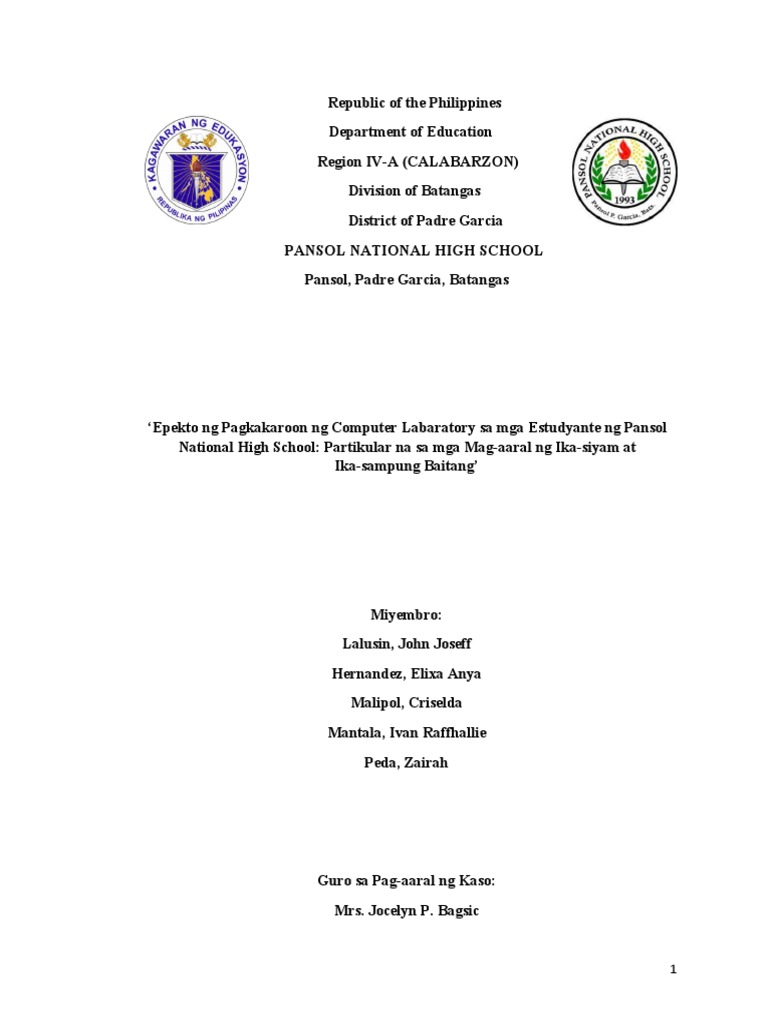 Case Study Grade 10 (Computer Labaratory) | PDF