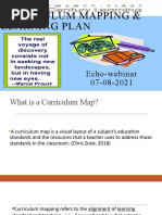 Curriculum Mapping & Learning Plan