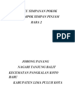 Buku Simpanan Pokok Rara 2