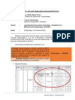 Informe Levantamiento de Acciones Correctivas - Accidente Leve (MTI) Personal