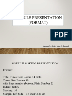 Module Presentation Format
