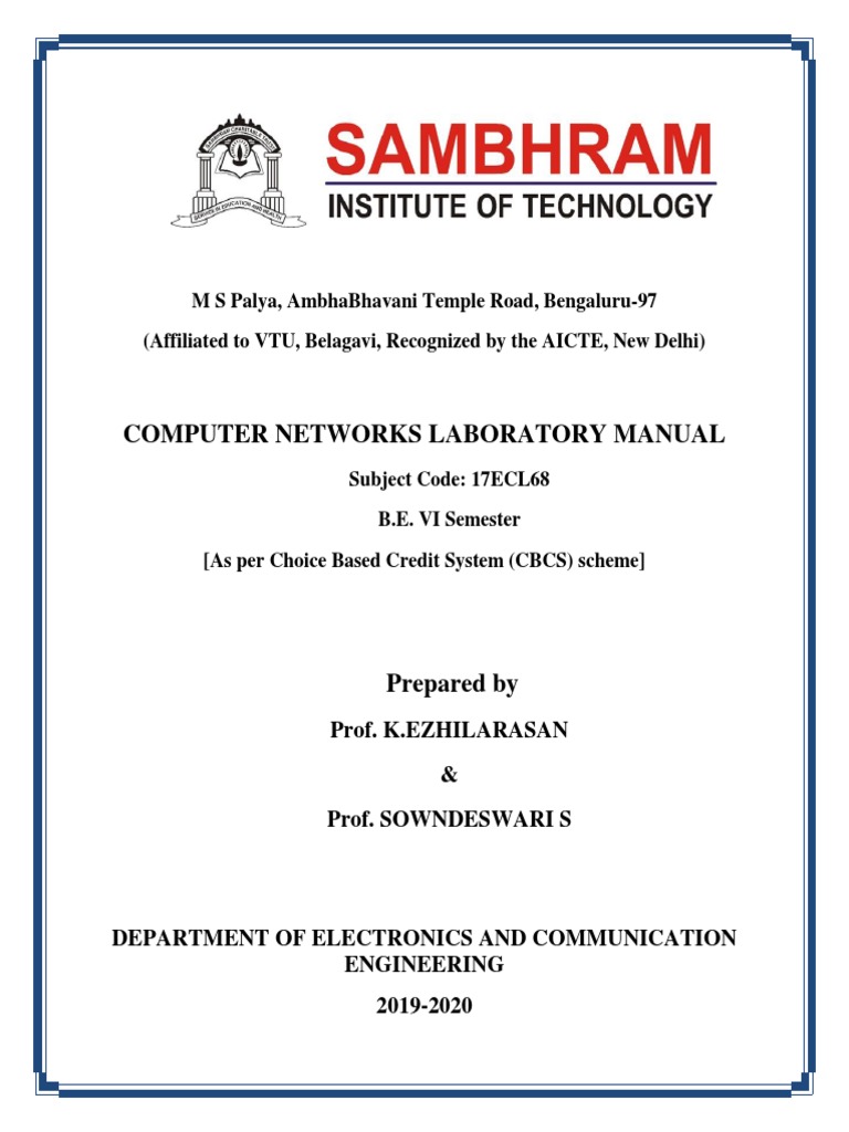 Computer Networks Lab Manual-17ECL68 | PDF | Osi Model | Internet