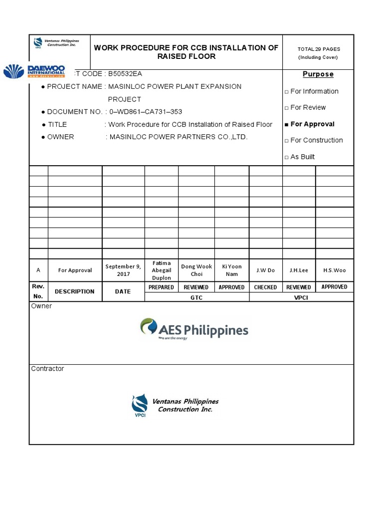 CCB Raised Floor Installation Procedure | PDF | Adhesive | Risk Assessment