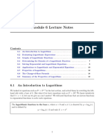 Logarithmic Functions Module 6 Notes