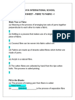 Worksheet On Fiber To Fabric