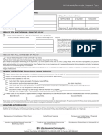 VL Insurance Policy Withdrawal Surrender Request Form Fillable