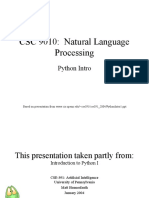 CSC 9010: Natural Language Processing: Python Intro
