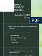 HUMAN RESOURCE MANAGEMENT Manufacturing Sector