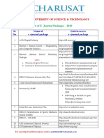 Charotar University of Science & Technology: List of E - Journal Packages - 2019