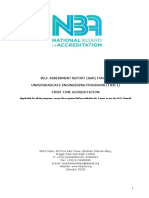 Self Assessment Report (Sar) Format Undergraduate Engineering Programs (Tier-I) First Time Accreditation