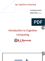 Video Blog - Cognitive Computing: M.Rohan Kanth 180031368
