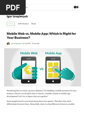 Mobile Web vs. Mobile App_ Which Is Right for Your Business_ _ by Igor Izraylevych _ Medium