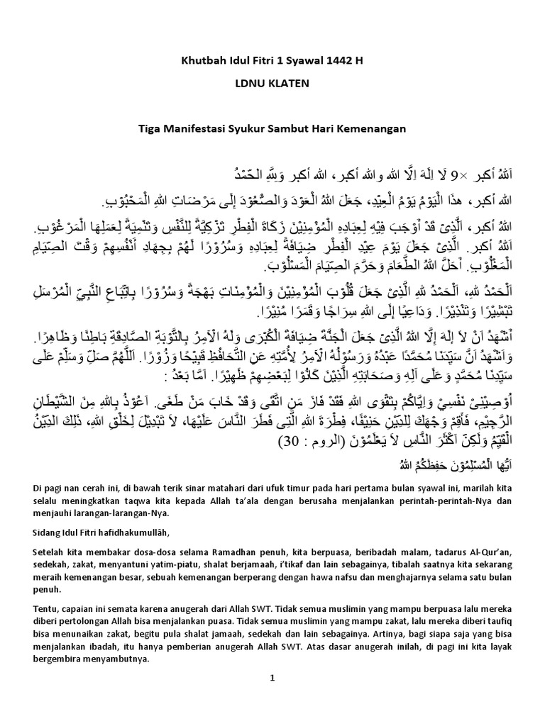 Khutbah Idul Fitri Edit PDF