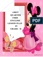 First Quarter Tmdi English Lesson Plan IN Grade - Ii