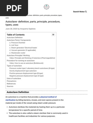 Principle and Working of Autoclave