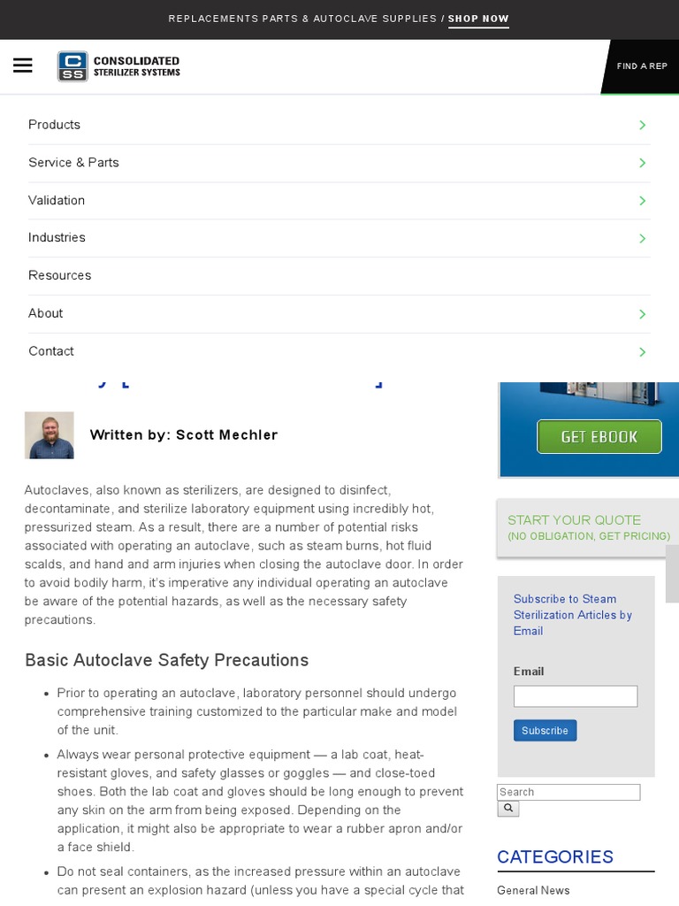 Autoclave Safety Guidelines (W Free Checklist!) PDF Sterilization