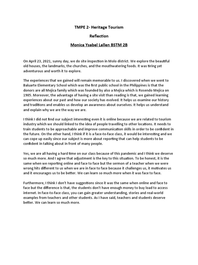 2B Reflection - Monica Ysabel Lallen | PDF | Career & Growth | Wellness