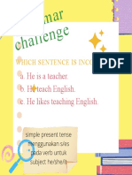 Gramm Ar Challe Nge: Which Sentence Is Incorrect?