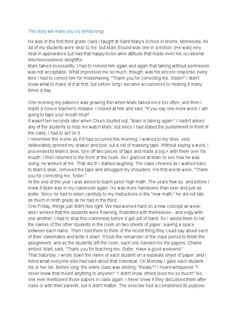 This Story Will Make You Cry PDF