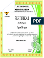 PT. SOCFIN INDONESIA Kebun Tanah Besih Sertifikat PKL