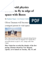 18y Old Student Flies To Edge of Space