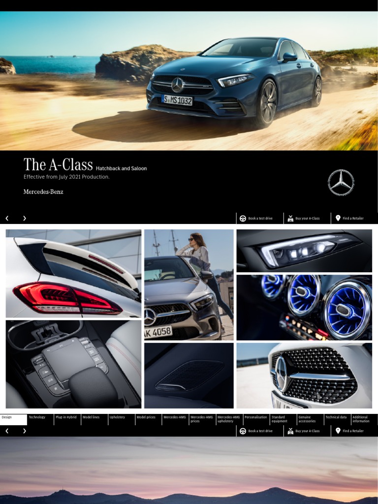 The A Class: Effective From July 2021 Production. Hatchback and