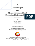 A Seminar Report On Microsoft Azure: Cloud Computing Platform & Services