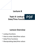 Lecture 8 Lookup and Date-Time Functions