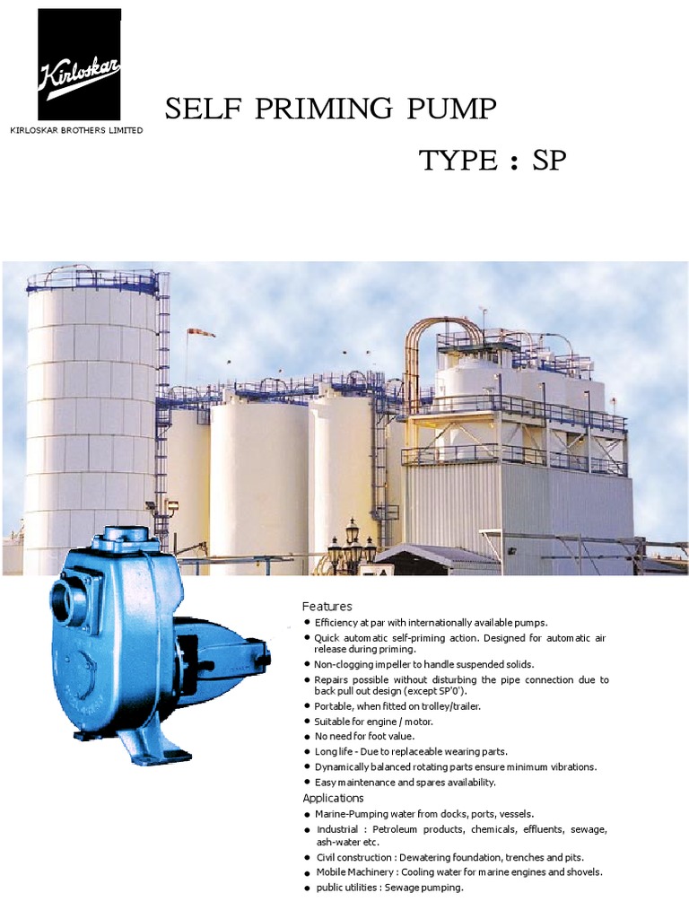 Self Priming Sp Pdf Pump Engines