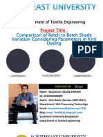 Comparison of Batch To Batch Shade Variation Considering Parameters in Knit Dyeing