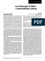 Slow Stroke Back Massage: Its Effect On Patients in A Rehabilitation Setting