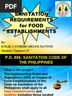 SANITATION REQUIREMENTS For FOOD ESTABLISHMENTS Part2