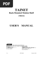 TAINET Rack-Mounted Modem Shelf (TRS32) USER'S MANUAL