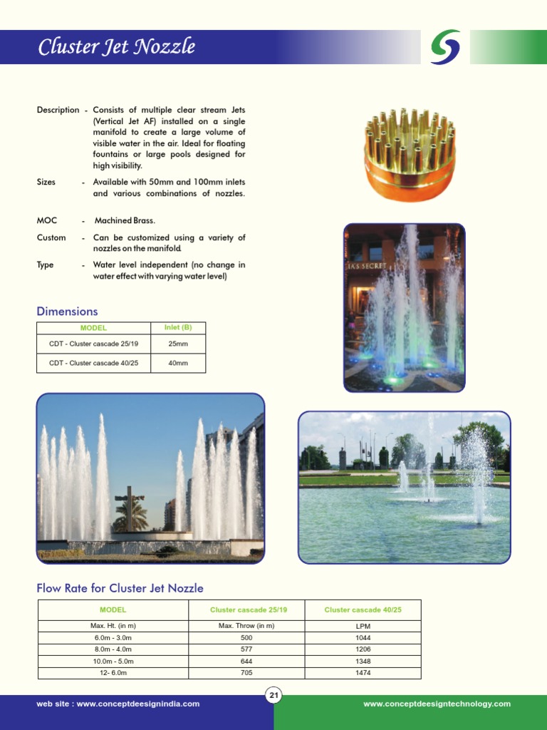 Cluster Nozzles for High-Visibility Fountains | PDF | Technology ...
