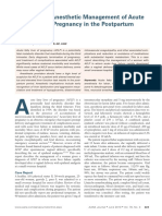 Case Report: Anesthetic Management of Acute Fatty Liver of Pregnancy in The Postpartum Period