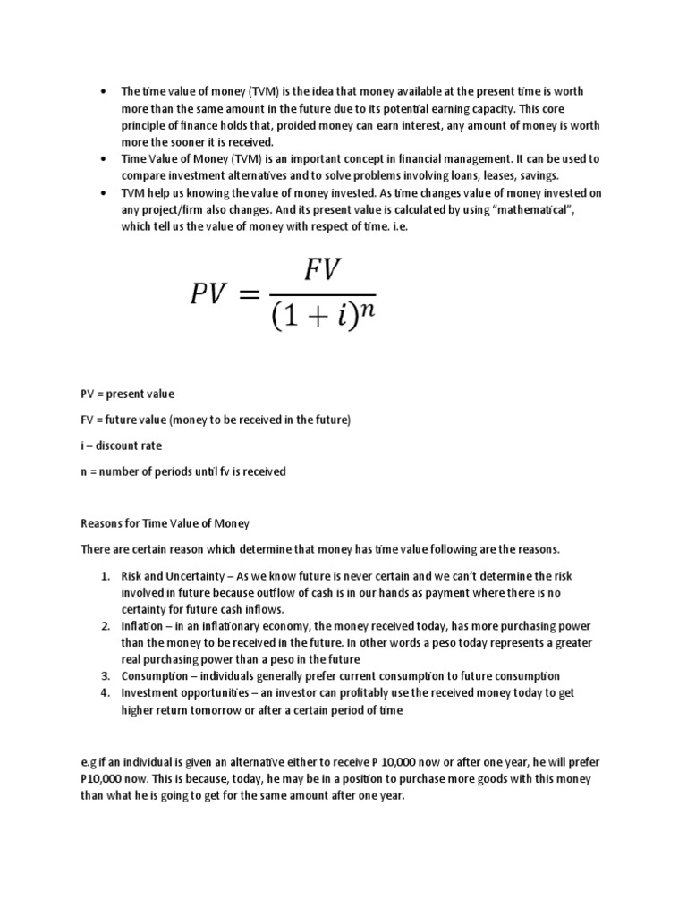 The Time Value of Money PDF Time Value Of Money Present Value