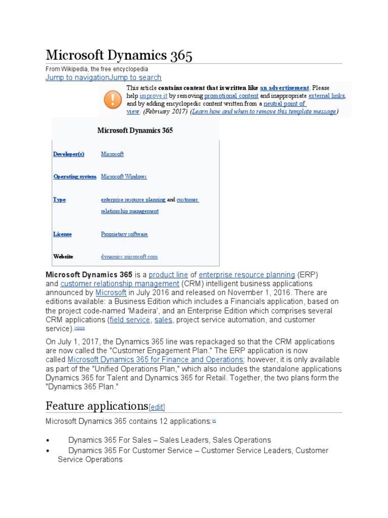 MICROSOFT DYNAMICS 365 TUTORIAL PDF FREE DOWNLOAD intelligence overview
