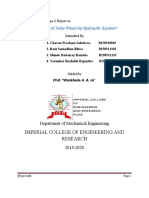 Imperial College of Engineering and Research: Tracking of Solar Panel by Hydraulic System