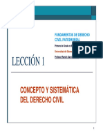 Concepto y Sistemática Del Derecho Civil (2020-2021)